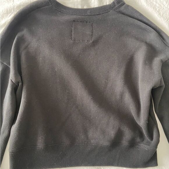 Black cropped sweatshirt - Picture 2 of 2